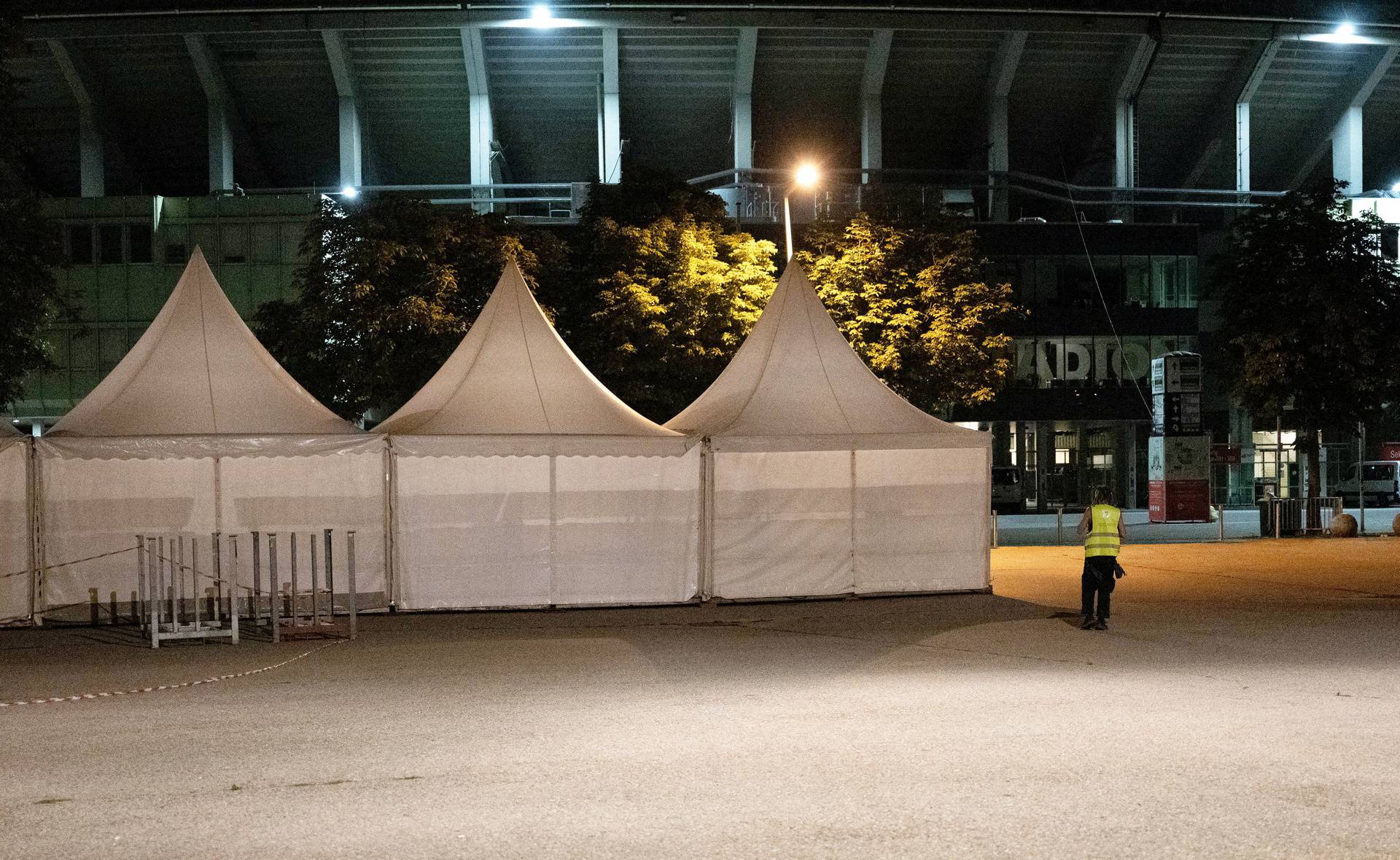 General view outside Happel stadium after Taylor Swift's three concerts in Vienna this week were canceled