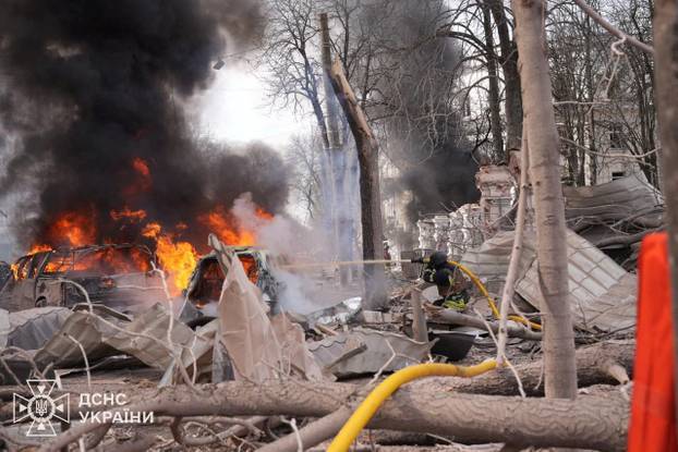 Consequences of Russian rocket attack on Sumy