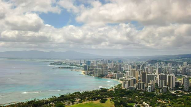 waikiki as seen from the top of diamond head