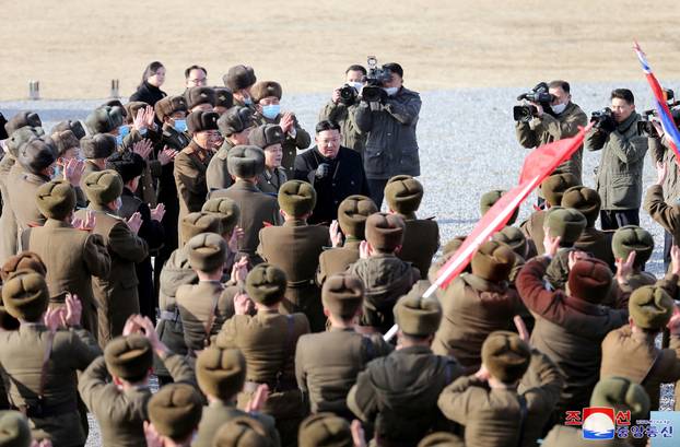 North Korean leader Kim Jong Un attends the groundbreaking ceremony for Kangdong Greenhouse Farm, in Pyongyang