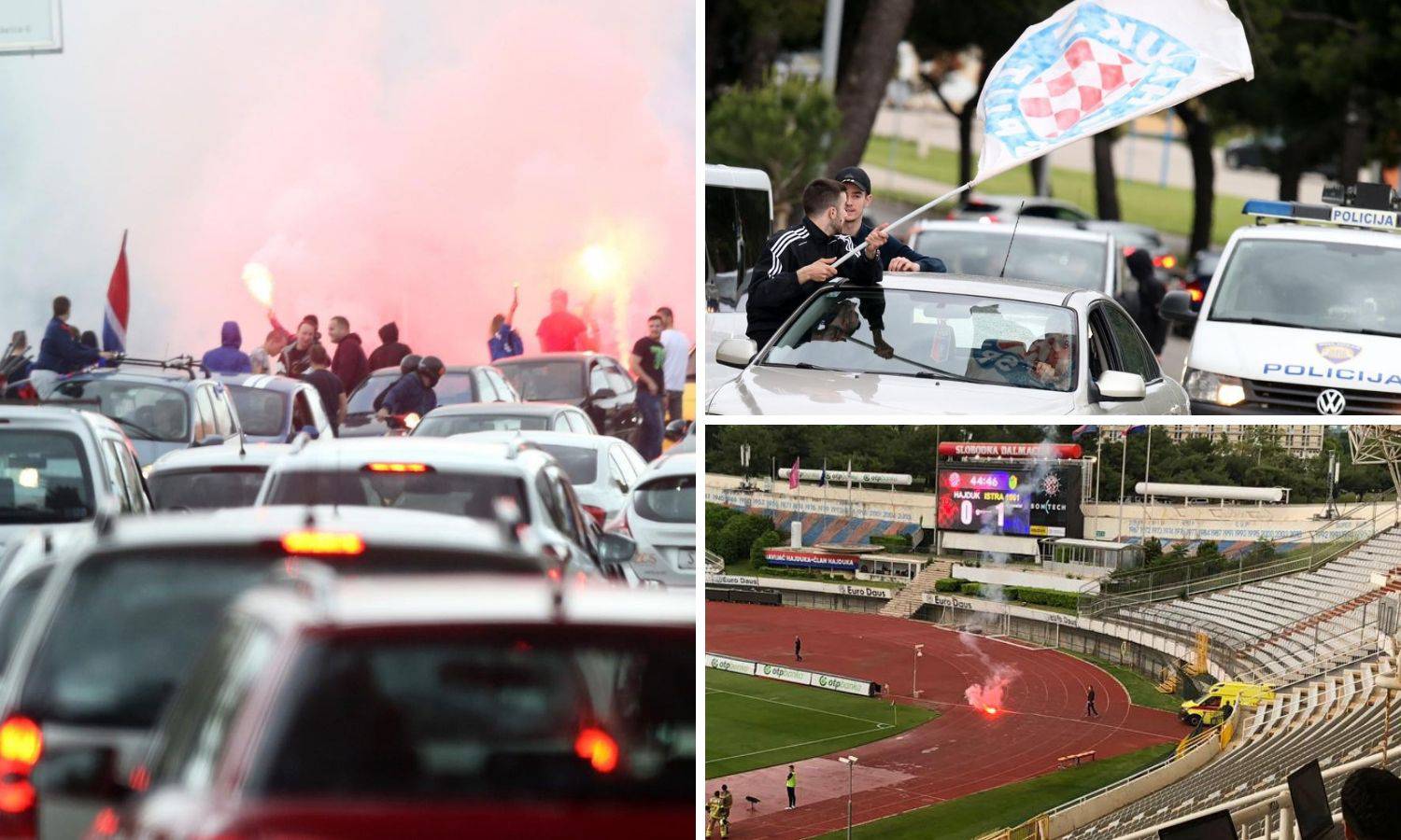 Izvan Poljuda orilo 'Nitko kao Hajduk', rakete letjele u teren