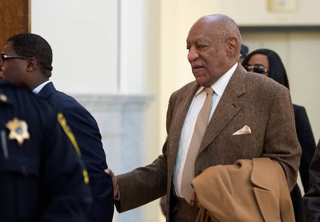 Cosby enters Montgomery County Courthouse for the second day of his pre-trial hearing in his sexual assault case in Norristown