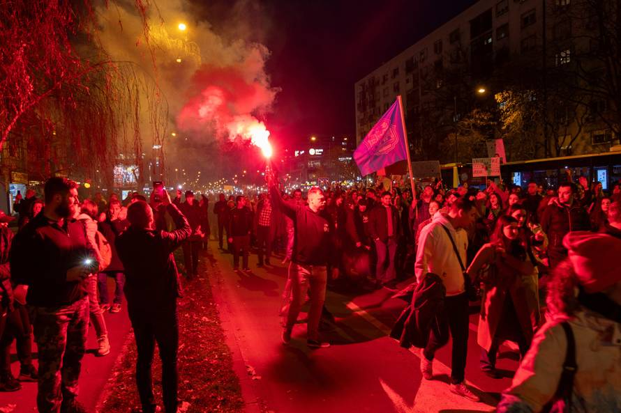 Serbian students protest against beating of their colleagues in Novi Sad