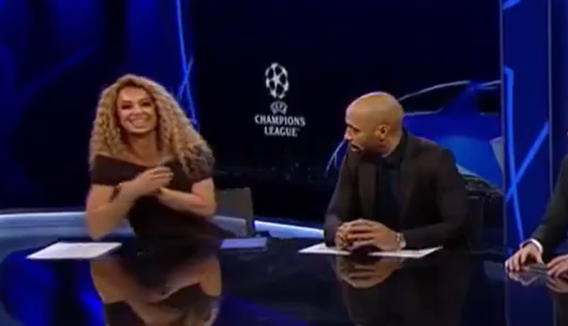 FOTO Incident u studiju Lige prvaka: Voditeljici pukla uska haljina, Henryju su 'bježale oči'