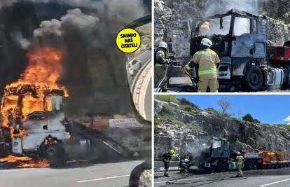 VIDEO Buktinja kod Solina: Na brzoj cesti izgorio je kamion