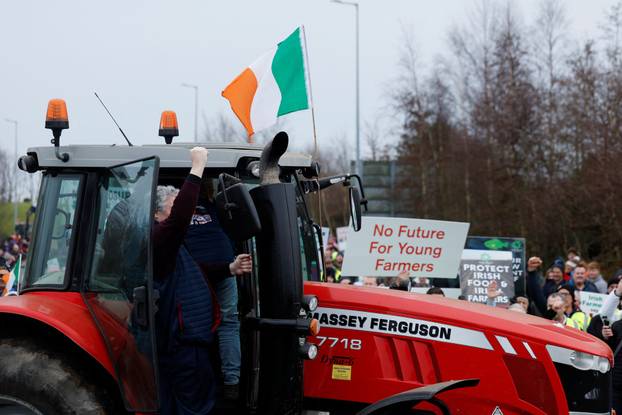 Irish farmers protest against Mercosur trade deal, in Athlone