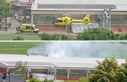 VIDEO Eksplozija u Čazmi: Jedan čovjek mrtav, dvoje ozlijeđenih. Helikopterom ih odveli u Zagreb