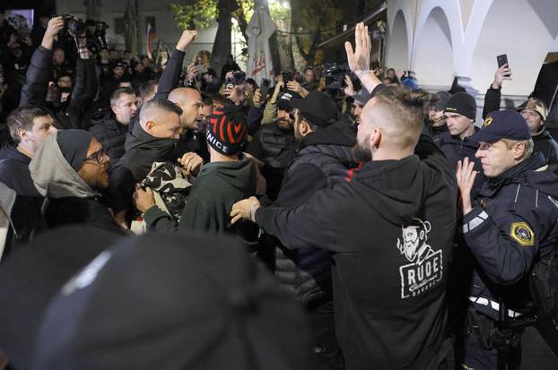 Novo Mesto: Pri završetku prosvjednog skupa došlo je do naguravanja nekoliko osoba