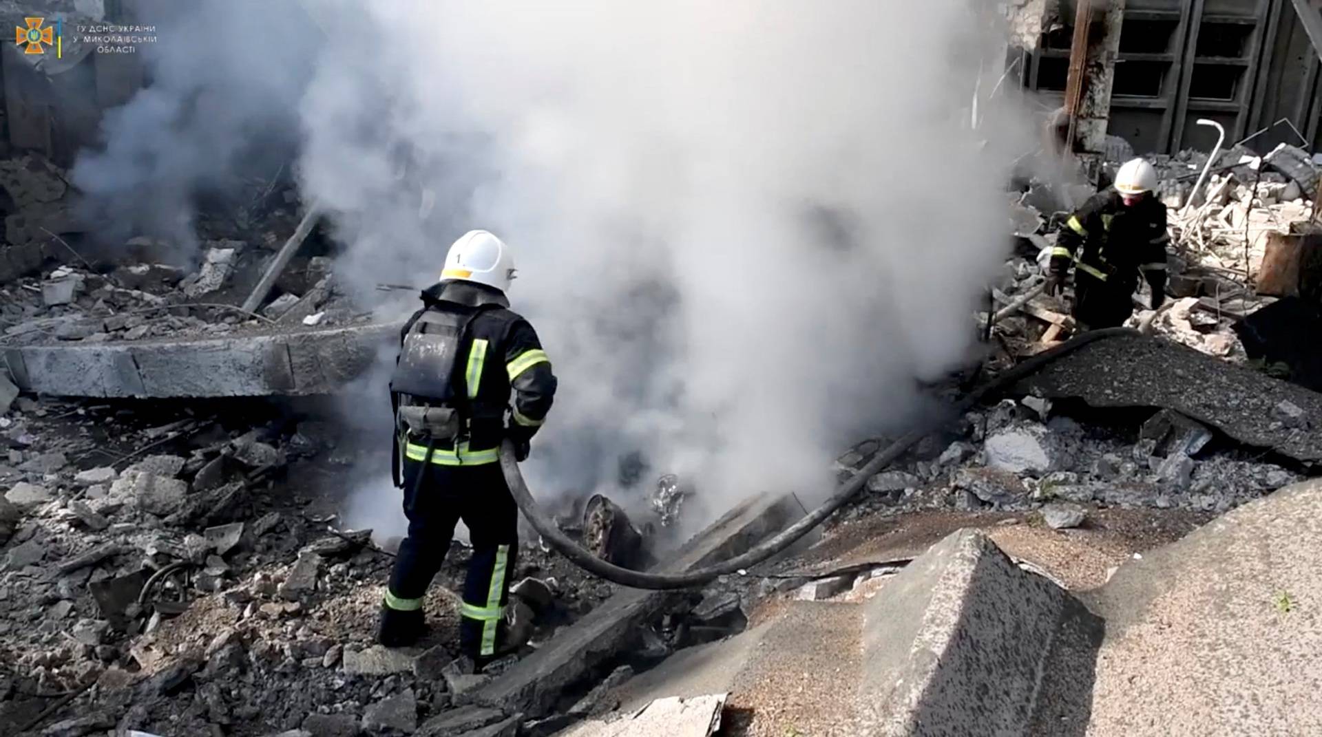 Aftermath of shelling in Mykolaiv