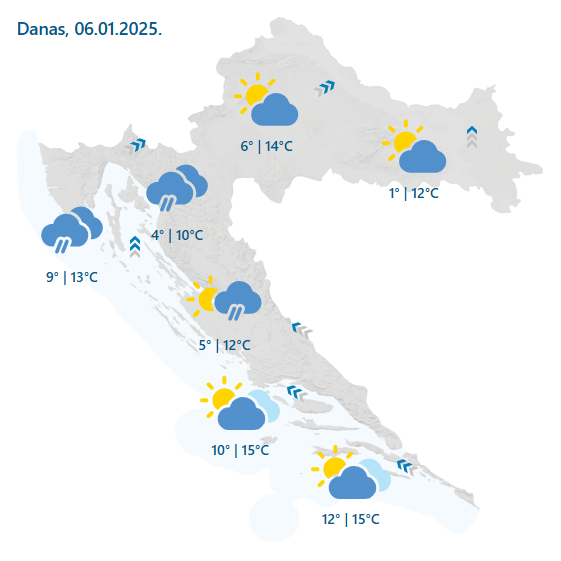 Temperaturna klackalica: Južina nosi kišu i temperature do 17°C. A onda u petak snijeg i minusi!