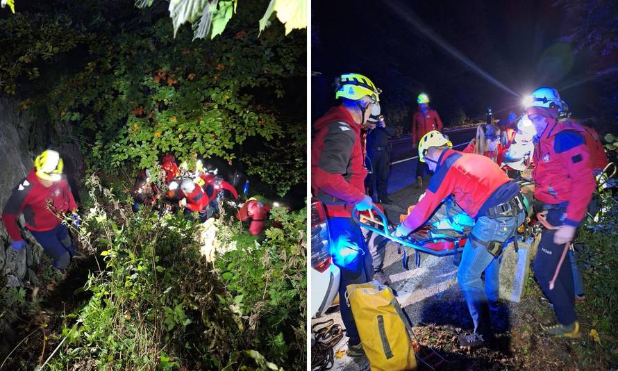 FOTO Noćna akcija HGSS-a na Pltivicama: Spašavali čovjeka koji je završio u provaliji