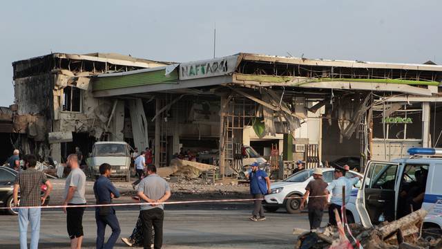 Aftermath of fire at fuel station in Makhachkala
