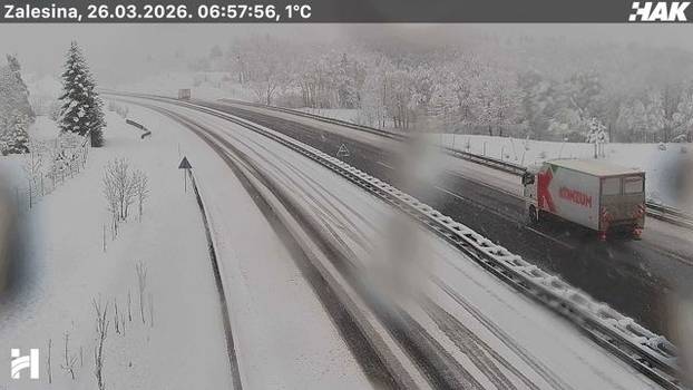 FOTO SNIJEG ZAMEO CESTU Evo kako izgleda A6 Zagreb - Rijeka