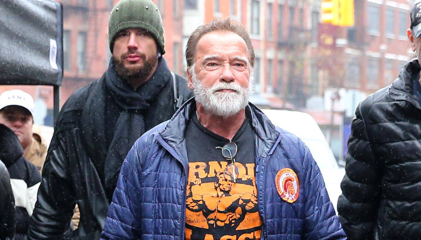 FIRST LOOK: Arnold Schwarzenegger Visits The Set Of "Man With The Bag" In New York City - 16 Dec 2024