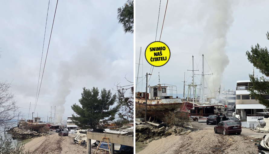 VIDEO Vatrogasci cijelu noć gasili požar broda u luci Bajnice