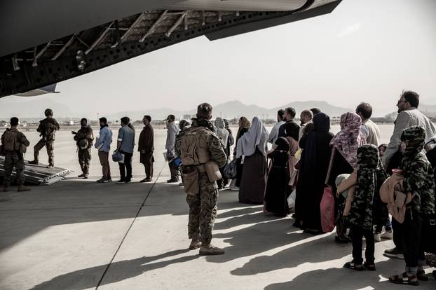 Evacuation at Hamid Karzai International Airport