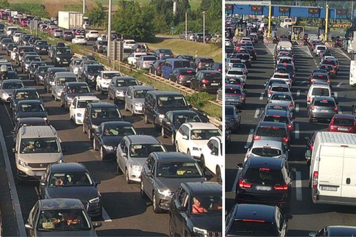 FOTO Nepregledne kolone na A1 i granicama: Na Bajakovu ljudi satima čekaju u koloni od 13 km