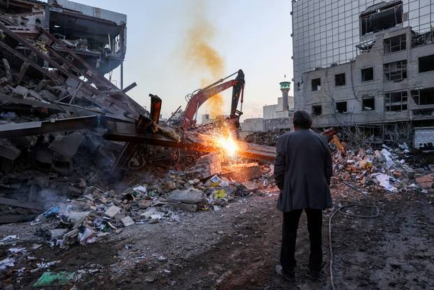 Aftermath of an Israeli and the U.S. strike on a police station in Tehran