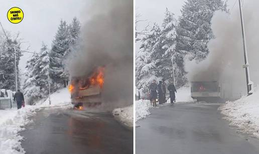 VIDEO Školski autobus planuo u vožnji kod Šiljakovine: Vozač Filipinac hrabro ugasio požar