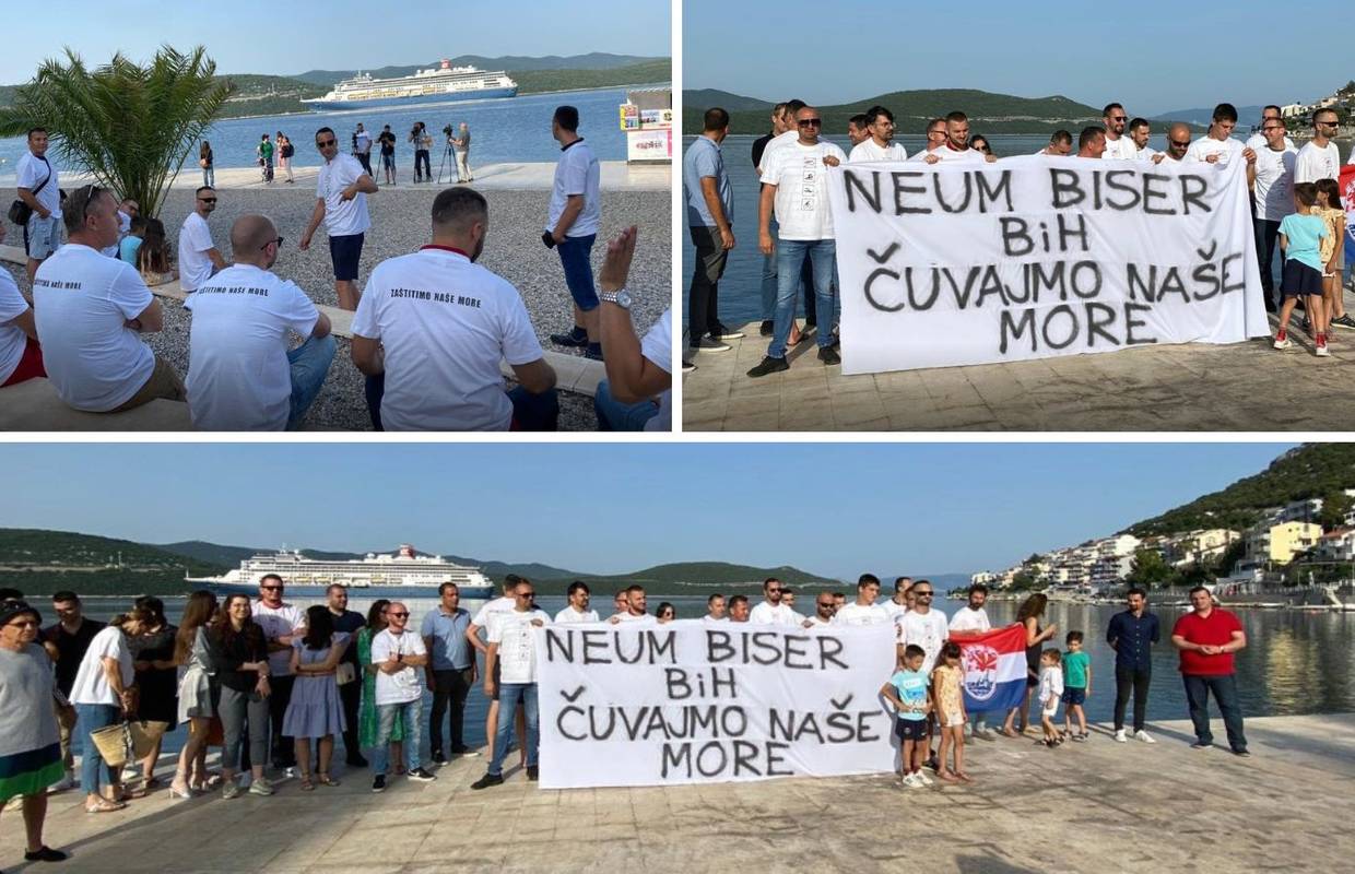 Prosvjed u Neumu zbog velikih kruzera koji ulaze kroz Pelješki most: 'Mi ne želimo to ovdje...'