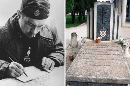 Usta&scaron;ka obilje&zcaron;ja mi&ccaron;u s groba Vjekoslava Maksa Luburi&cacute;a, Paveli&cacute;eva mesara iz Jasenovca