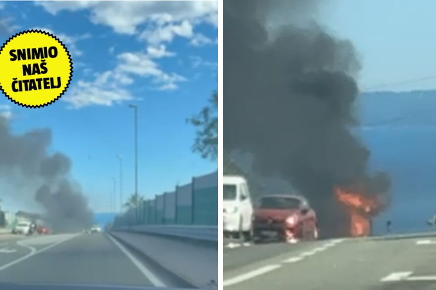 Zapalio se kombi iznad Rujevice