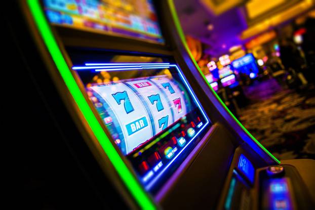 Casino,Slot,Machines.,Las,Vegas,Strip,Digital,Slot,Machine,Closeup.