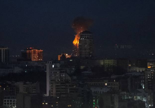 Russian missile and drone strike in Kyiv