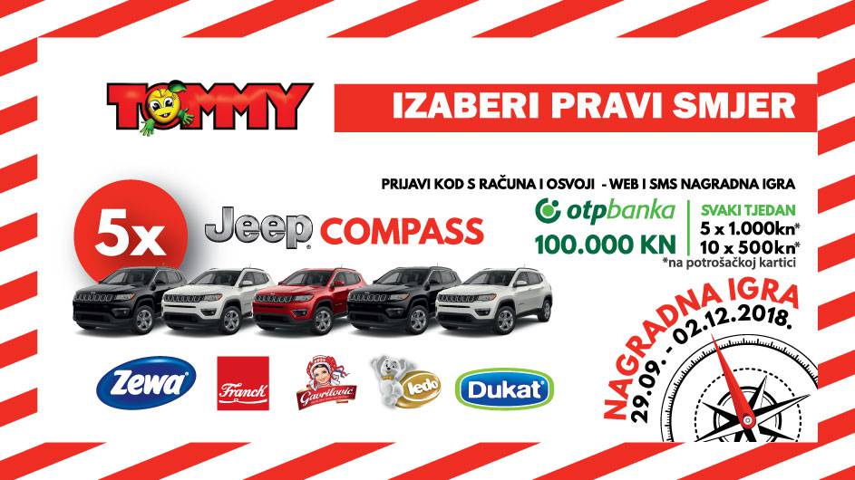 Tommy daruje 5 automobila i 100.000 kn na karticama