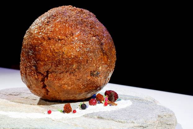 A mammoth meatball presented at NEMO Science Museum in Amsterdam