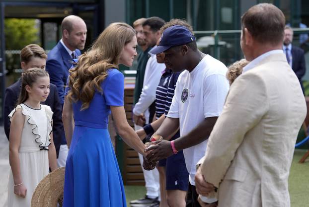 Britain's Prince William and Princess Catherine attend the Wimbledon Tennis Men's finals
