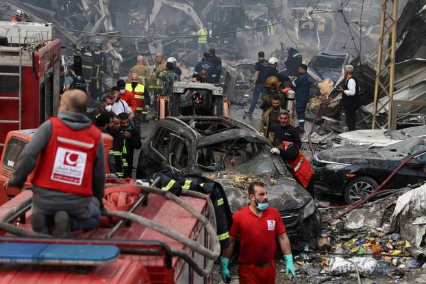 Aftermath of Israeli strike in Al-Mazraa, Beirut