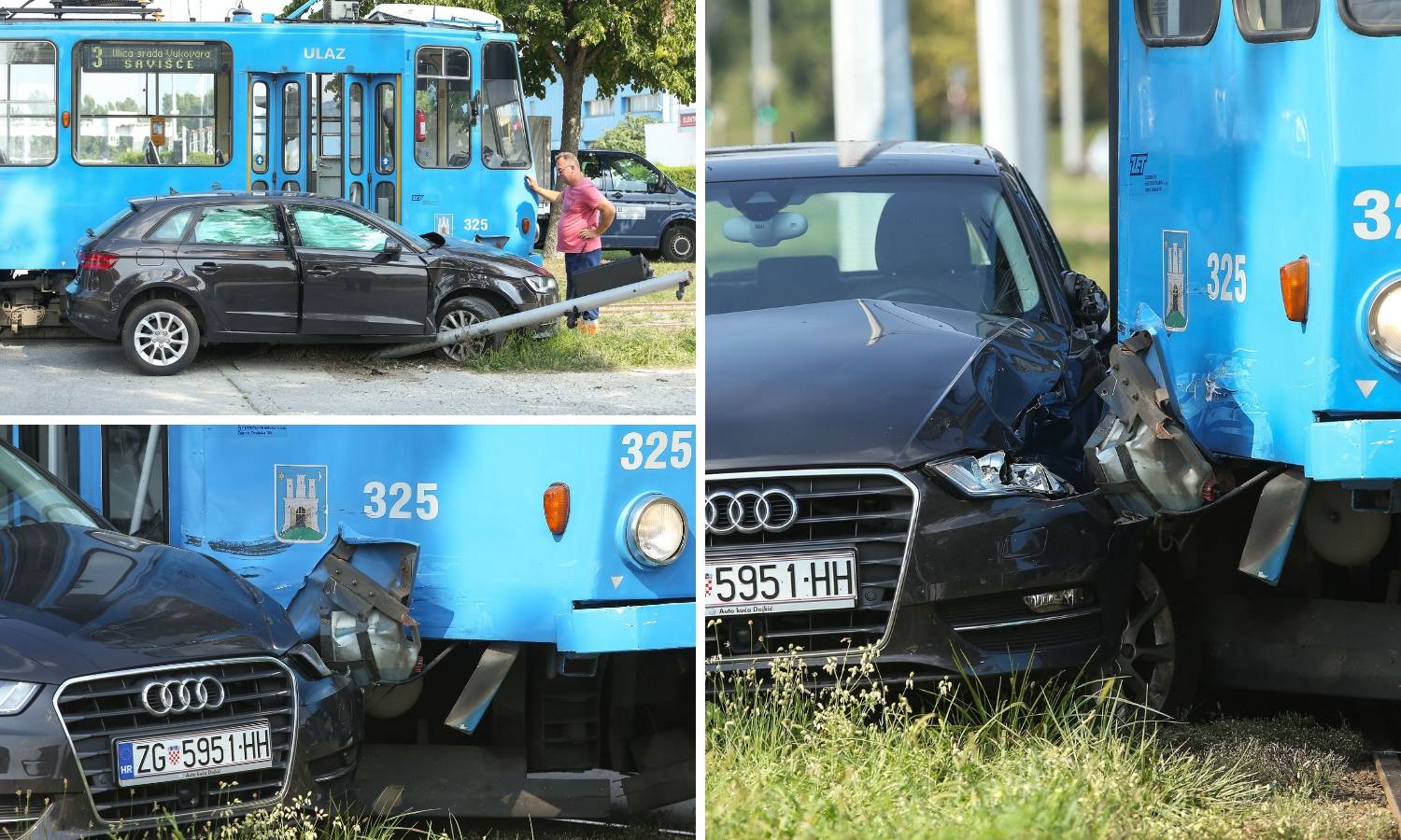 Auto i tramvaj sudarili su se u Zagrebu: 'Audi je skroz skršen'