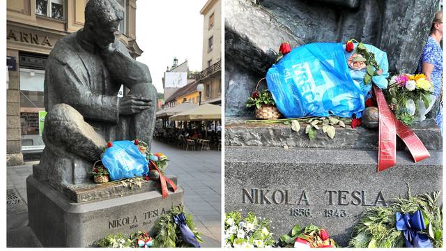 Sramota u centru Zagrebu: Na Teslin su spomenik bacili smeće