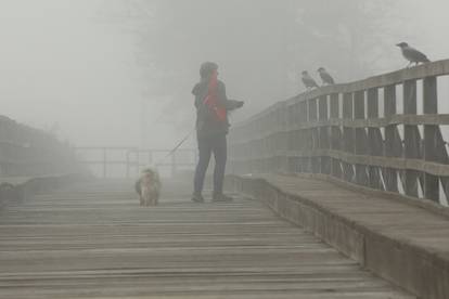 FOTO Mjesto Bisko je 'nestalo' pod gustom maglom, Karlovac je izgledao kao u bajci...