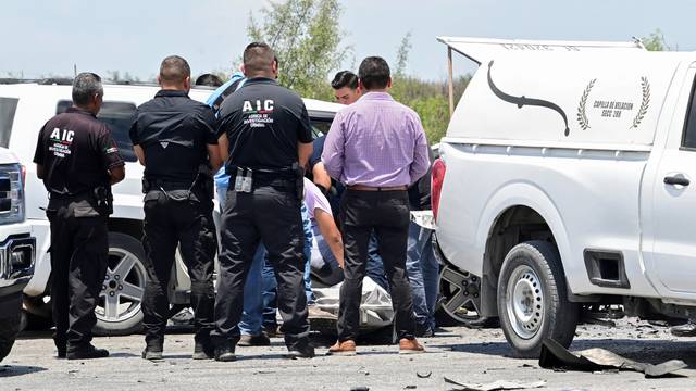 Scene of car crash involving a vehicle carrying members of President-elect Claudia Sheinbaum's team, in Monclova