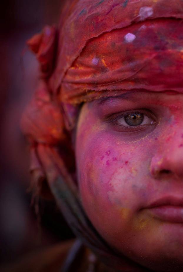 "Lathmar Holi" celebrations in Nandgaon village