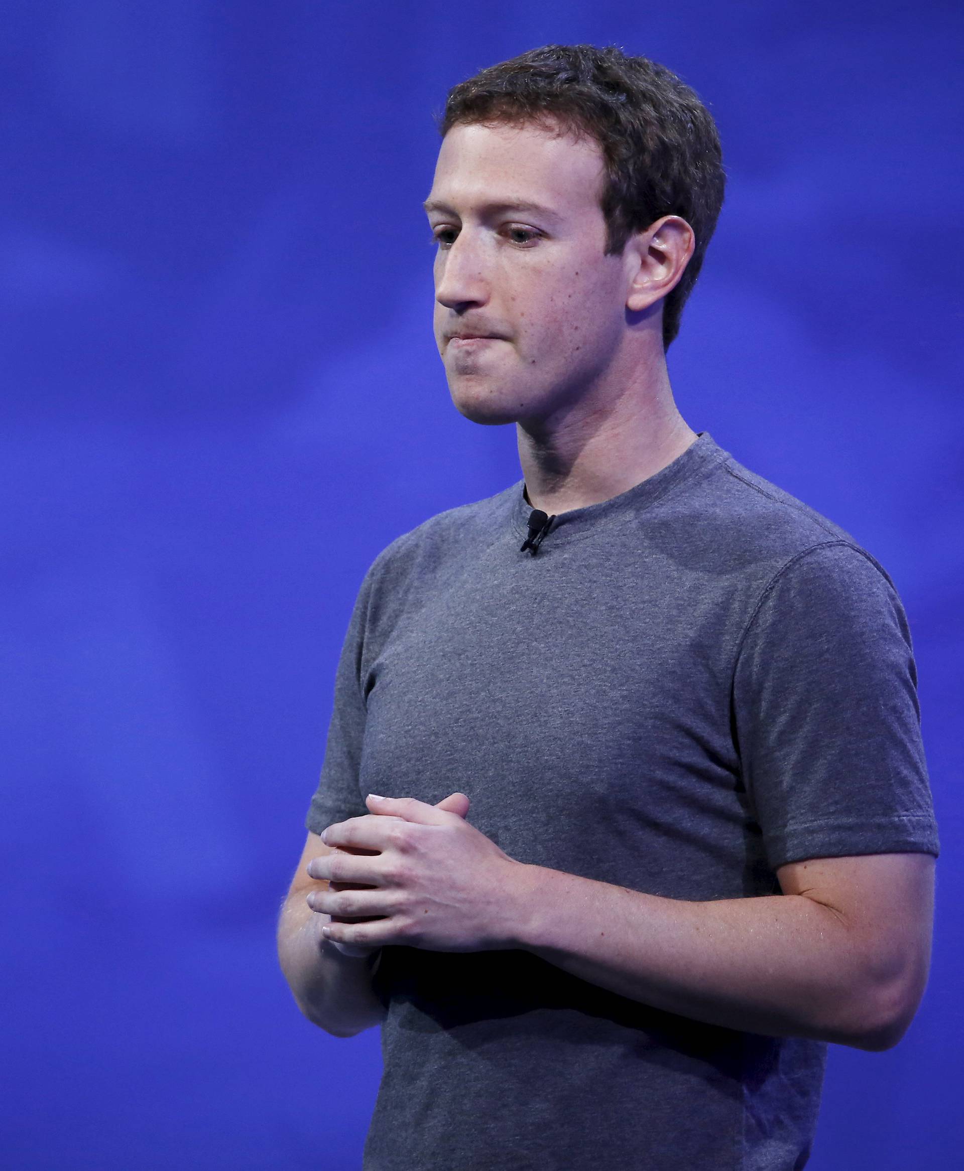 Facebook CEO Mark Zuckerberg speaks on stage during the Facebook F8 conference in San Francisco, California