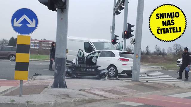 VIDEO Sudar u Velikoj Gorici: U nesreći je ozlijeđeno dvoje ljudi