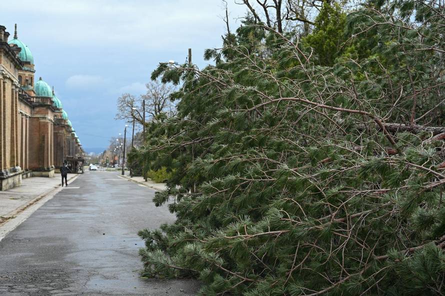 Zagreb: U nevremenu teško oštećeno gradsko groblje Mirogoj