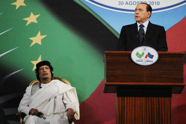 Libyan Leader Muammar Qaddafi Meets Silvio Berlusconi