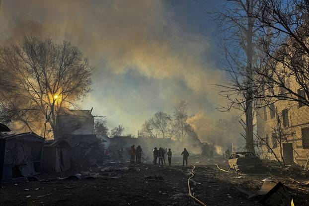 Aftermath of a Russian missile strike in Kharkiv