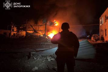 Aftermath of a Russian drone and air attack in Zaporizhzhia