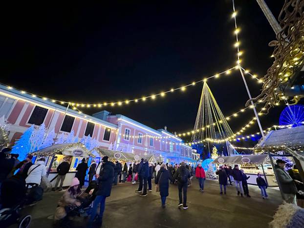 A winter scene at the Christmas market at Liseberg theme park, Gothenburg Sweden at Christmas.