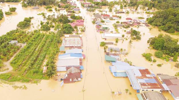 Flooded residential area in Hulu Langat, Selangor state
