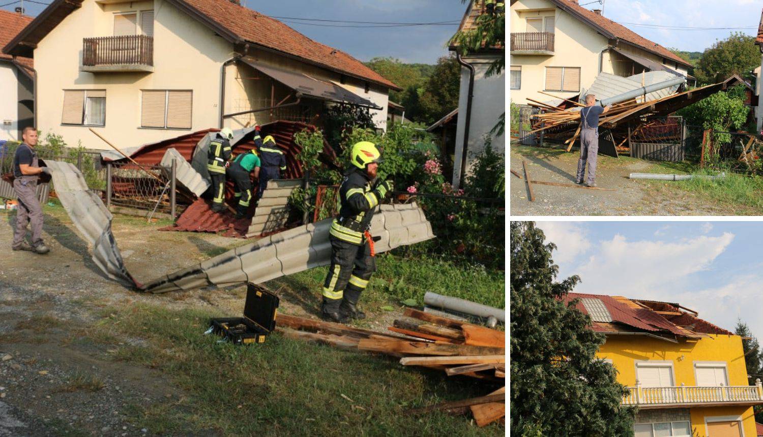 FOTO Olujni vjetar u Orahovici izazvao kaos: 'Mislili smo da je grom, pa shvatili da nosi krov'