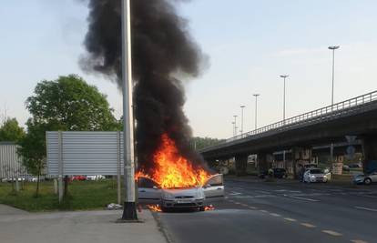 Buknuo auto nasred ceste u Zapruđu: Potpuno je izgorio