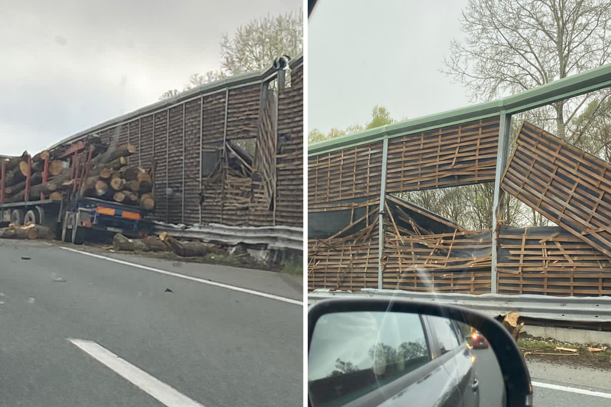 Pukla mu guma na kamionu, kod Kutine 'pokupio' bukobran