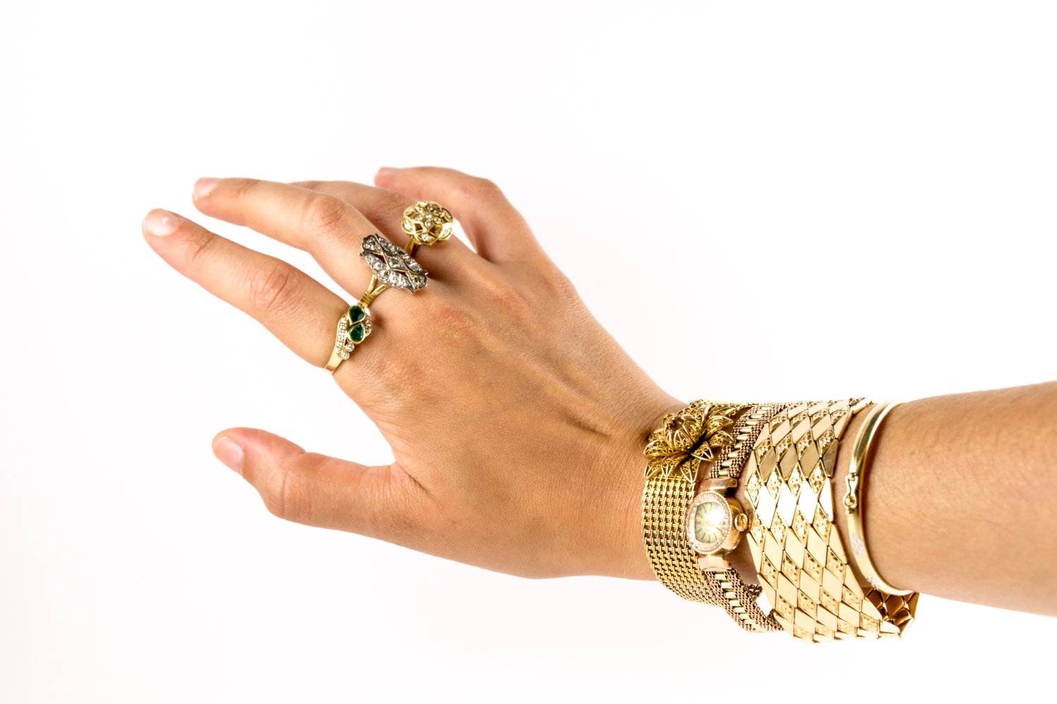 Female,Wrist,With,Jewelry,On,White,Background.