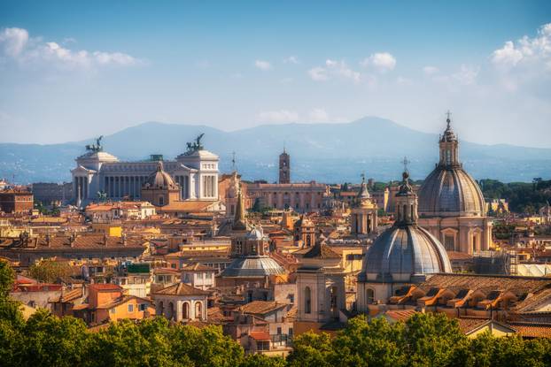 Rome, Italy Skyline in Panoramic View